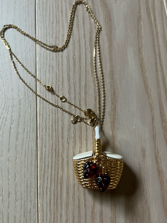 kate spade Jewelry - Kate Spade Strawberry Picnic Basket Novelty Necklace